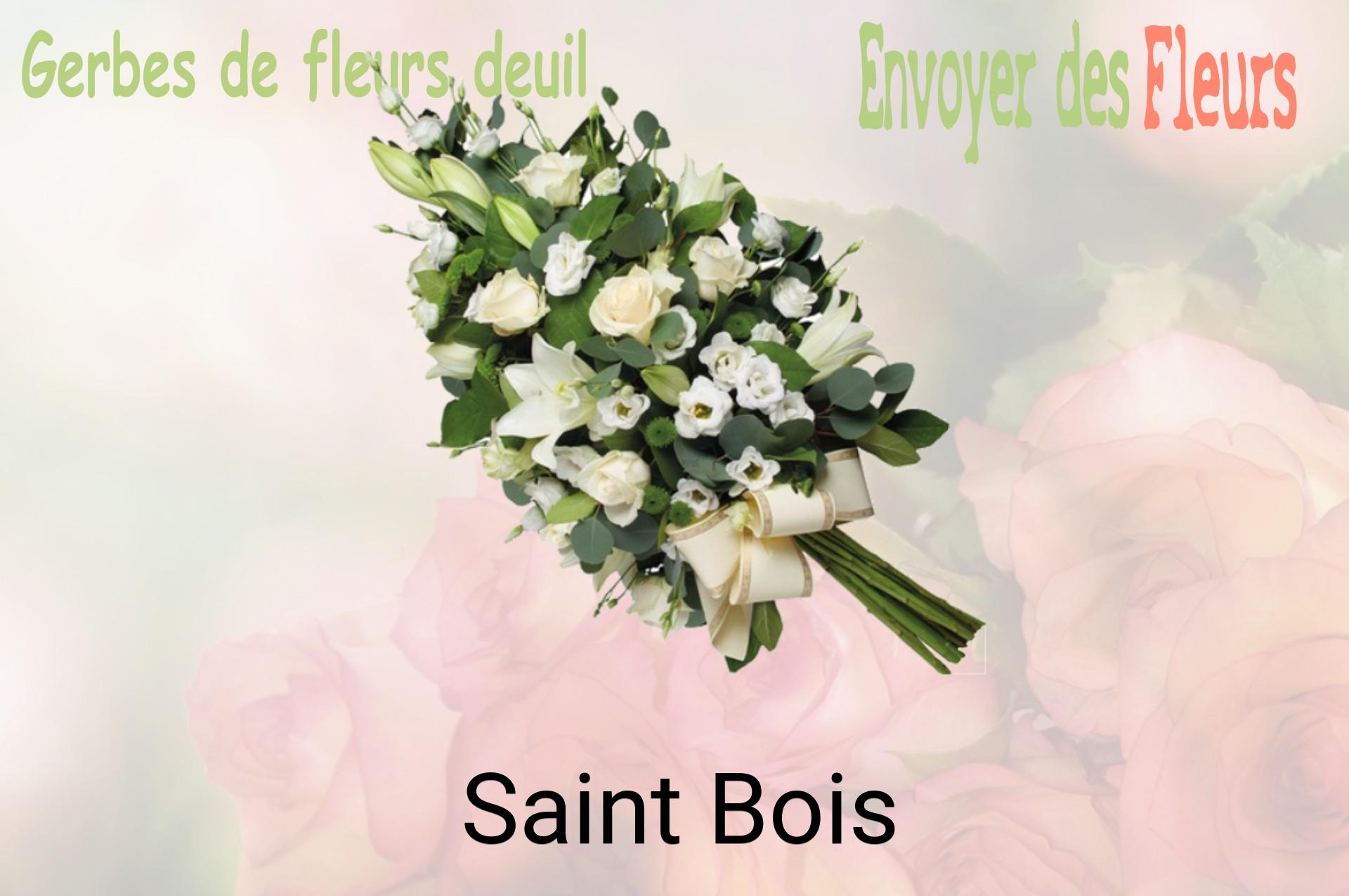 Gerbe de fleurs de deuil livrée à Saint-Bois